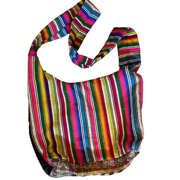 Bohemian Flower Embroidered Fabric Sling Crossbody Bag - Picture 2 of 5